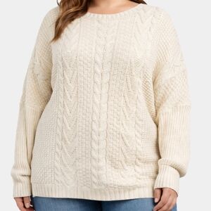 Joseph A Long Sleeve Cable Knit Crew Neck Sweater Size 3X